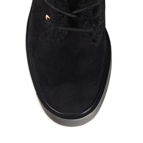 New Stuart Weitzman Henley Chill Suede & Shearling Combat Boots Size 37.5 - Picture 4 of 13